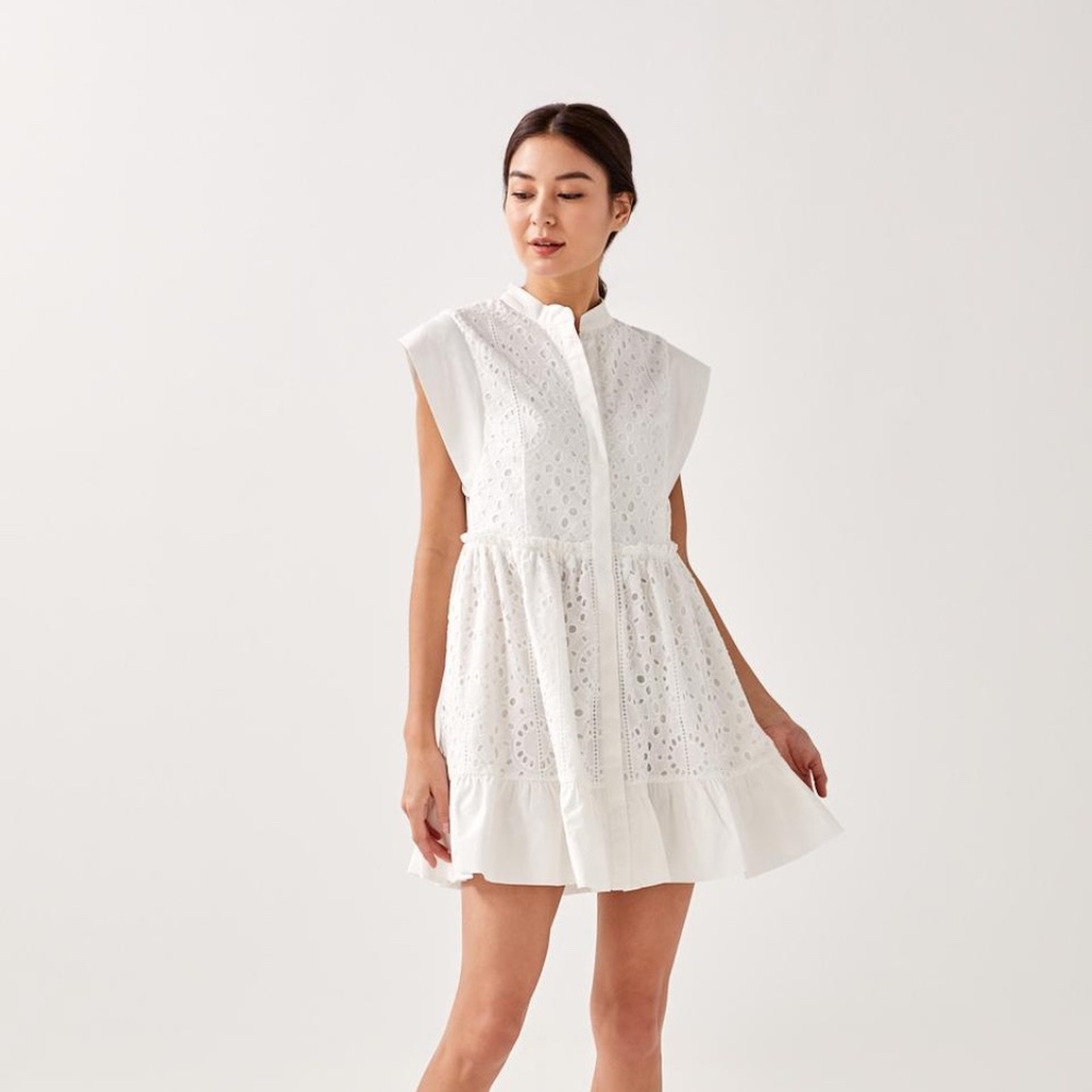 Bevelia Broderie Ruffle Dress